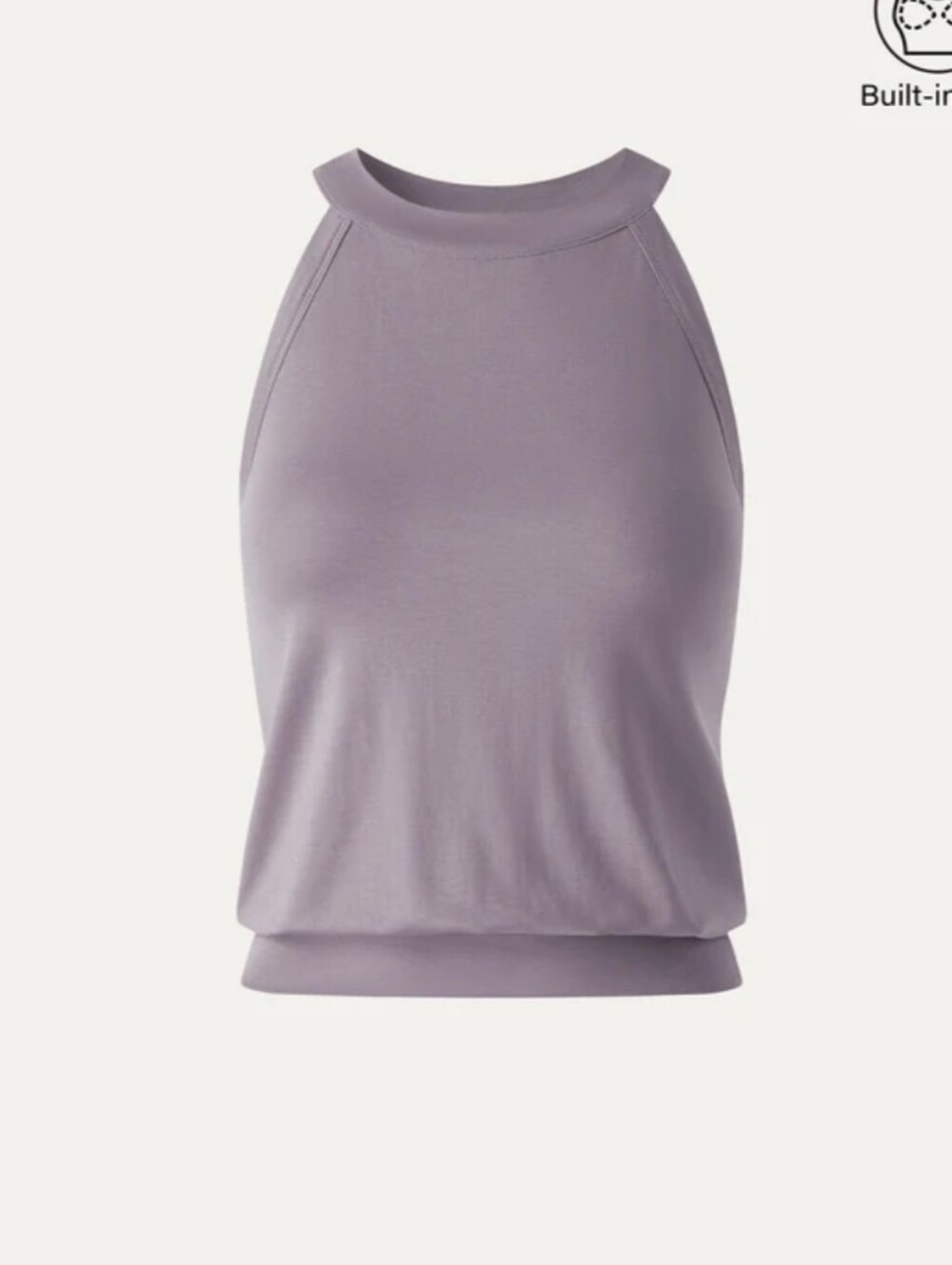 OGL Halter Neck Banded Hem Bra Tank – Purple Fog – Size M